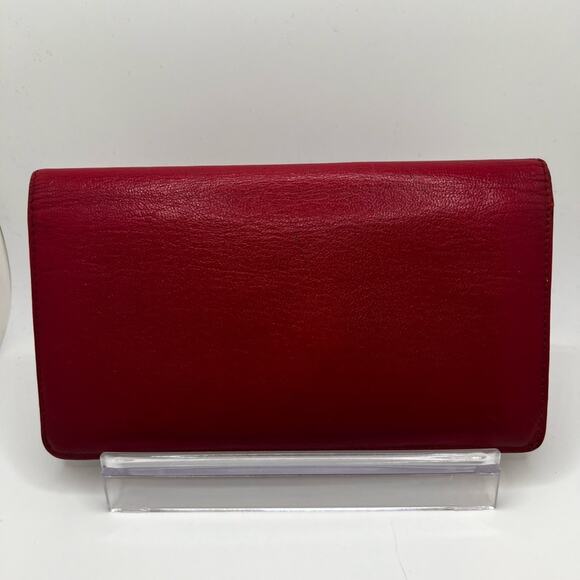 GUC Chanel Red Leather Long Wallet - Picture 2 of 13